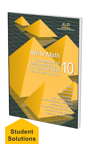 Foundations of Mathematics and Pre-Calculus Mathematics Grade 10 Student Solutions Manual